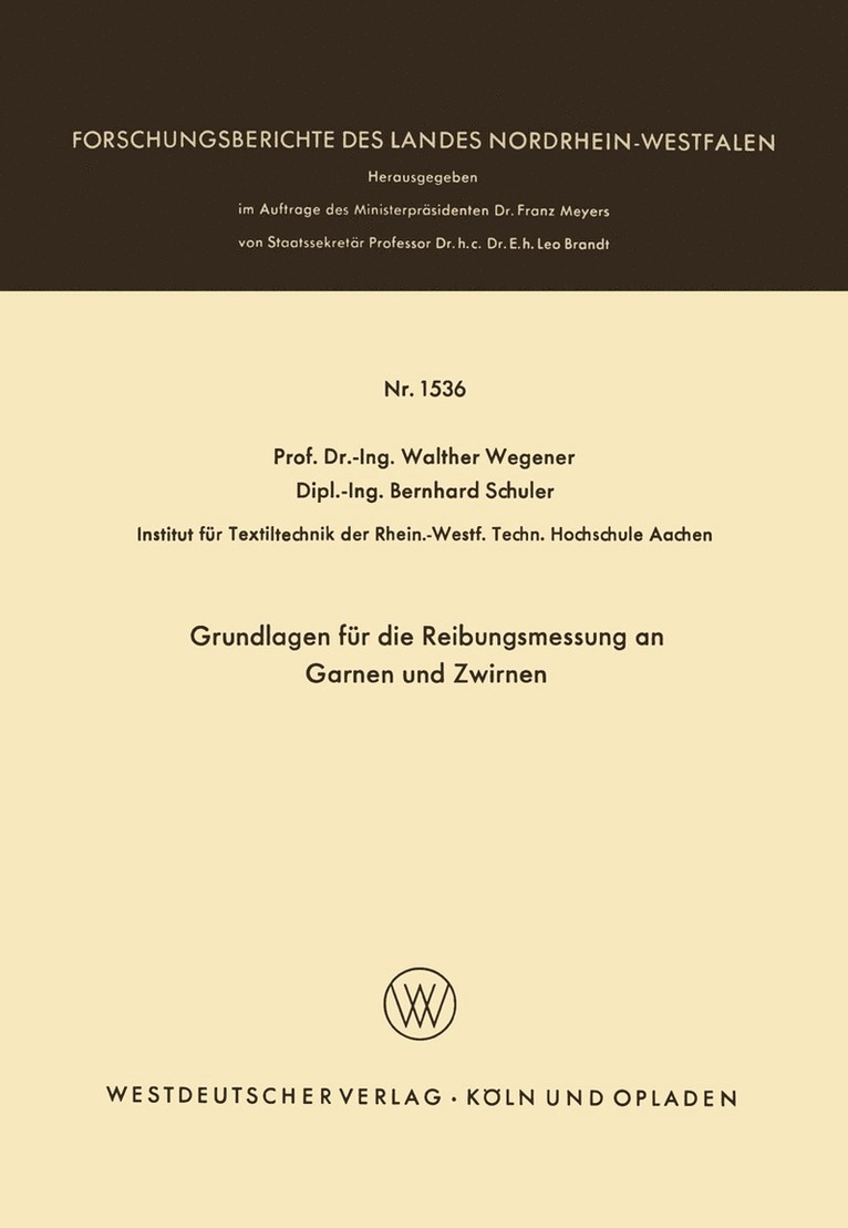 Grundlagen für die Reibungsmessung an Garnen und Zwirnen
