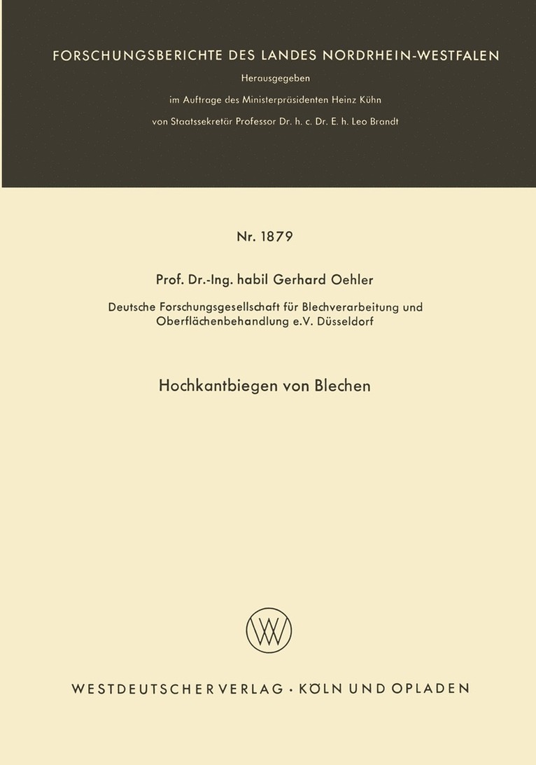 Gerhard Oehler, Gerhard Oehler - Hochkantbiegen von Blechen, Häftad