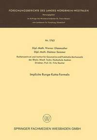 bokomslag Implizite Runge-Kutta-Formeln
