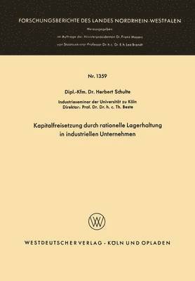 bokomslag Kapitalfreisetzung durch rationelle Lagerhaltung in industriellen Unternehmen