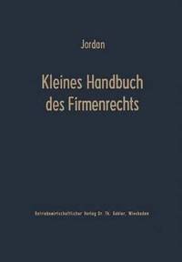bokomslag Kleines Handbuch des Firmenrechts