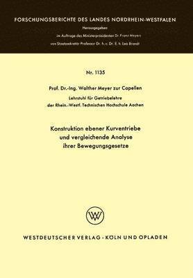 bokomslag Konstruktion ebener Kurventriebe und vergleichende Analyse ihrer Bewegungsgesetze