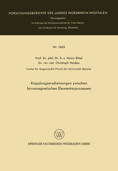 bokomslag Kopplungserscheinungen zwischen ferromagnetischen Elementarprozessen