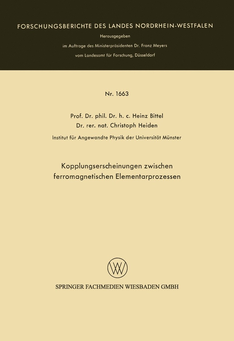 Kopplungserscheinungen zwischen ferromagnetischen Elementarprozessen