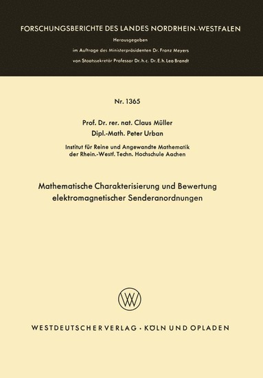 bokomslag Mathematische Charakterisierung und Bewertung elektromagnetischer Senderanordnungen