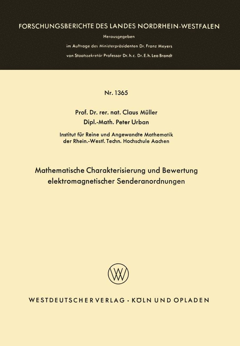 Mathematische Charakterisierung und Bewertung elektromagnetischer Senderanordnungen 1