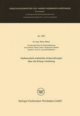 bokomslag Mathematisch-statistische Untersuchungen ber die Erlang-Verteilung