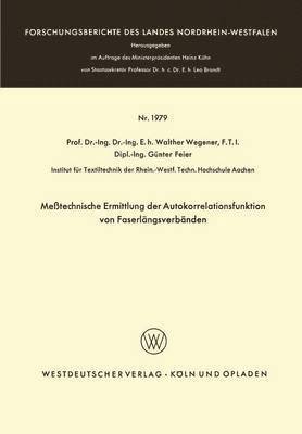 Metechnische Ermittlung der Autokorrelationsfunktion von Faserlngsverbnden 1