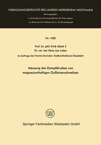 bokomslag Messung des Dampfdruckes von magnesiumhaltigen Gußeisenschmelzen