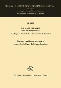 bokomslag Messung des Dampfdruckes von magnesiumhaltigen Gueisenschmelzen