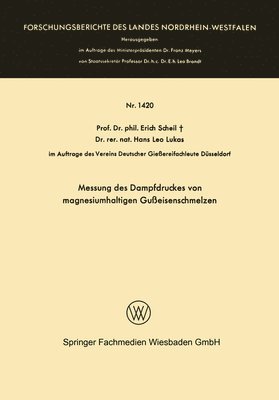 bokomslag Messung des Dampfdruckes von magnesiumhaltigen Gußeisenschmelzen