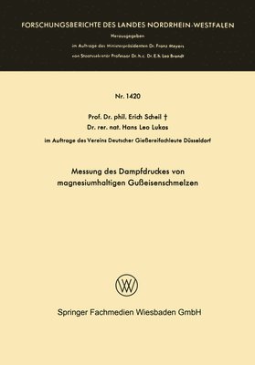 bokomslag Messung des Dampfdruckes von magnesiumhaltigen Gueisenschmelzen