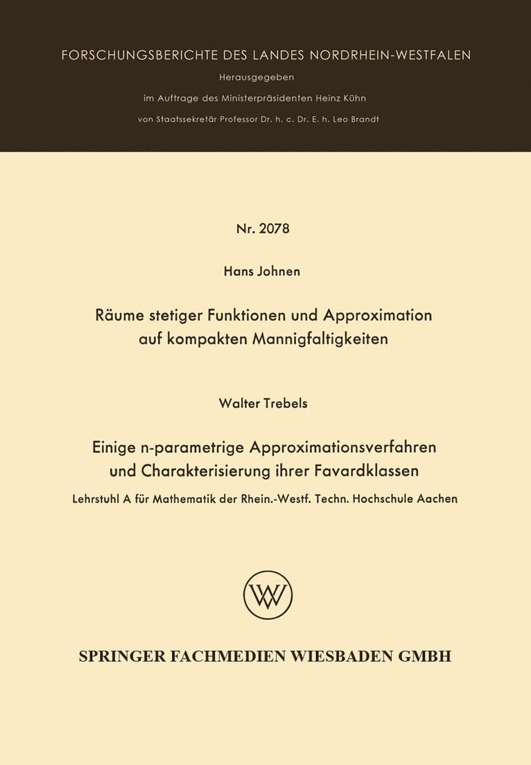 Räume stetiger Funktionen und Approximation auf kompakten Mannigfaltigkeiten