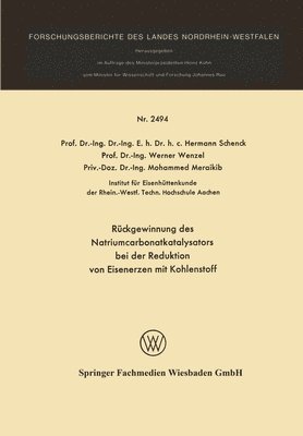 Rckgewinnung des Natriumcarbonatkatalysators bei der Reduktion von Eisenerzen mit Kohlenstoff 1