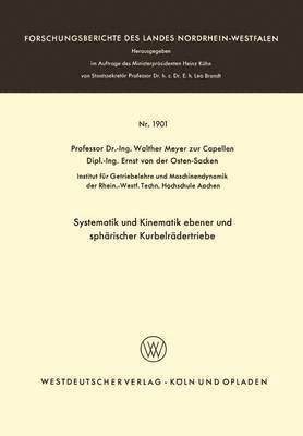 bokomslag Systematik und Kinematik ebener und sphärischer Kurbelrädertriebe