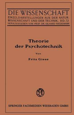 bokomslag Theorie der Psychotechnik