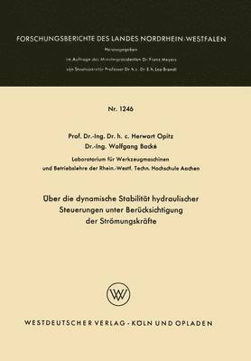 bokomslag Über Die Dynamische Stabilität Hydraulischer Steuerungen Unter Berücksichtigung Der Strömungskräfte