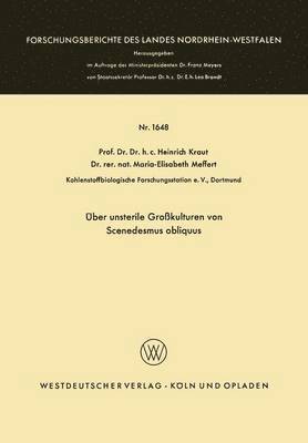 Heinrich Kraut - Über unsterile Großkulturen von Scenedesmus obliquus, Häftad