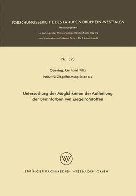 bokomslag Untersuchung der Mglichkeiten der Aufhellung der Brennfarben von Ziegelrohstoffen