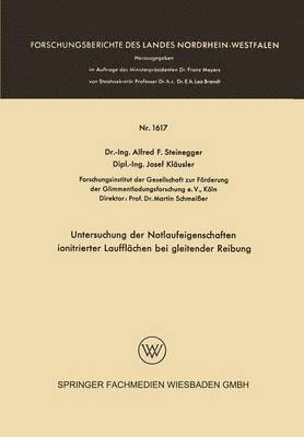 bokomslag Untersuchung der Notlaufeigenschaften ionitrierter Laufflchen bei gleitender Reibung