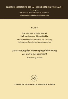 bokomslag Untersuchung der Wasserspiegelabsenkung um ein Flachwasserschiff