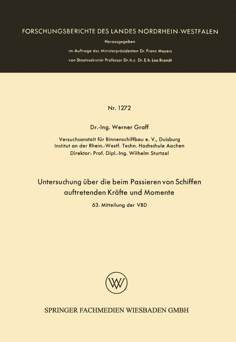 Untersuchung ber die beim Passieren von Schiffen auftretenden Krfte und Momente 1