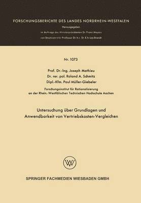 bokomslag Untersuchung ber Grundlagen und Anwendbarkeit von Vertriebskosten-Vergleichen