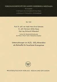 bokomslag Untersuchungen an Al2O3  SiO2-Mineralien als Rohstoffe fr feuerfeste Erzeugnisse