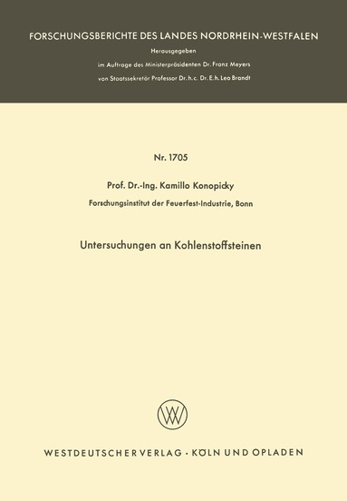 Kamillo Konopicky - Untersuchungen an Kohlenstoffsteinen, Häftad