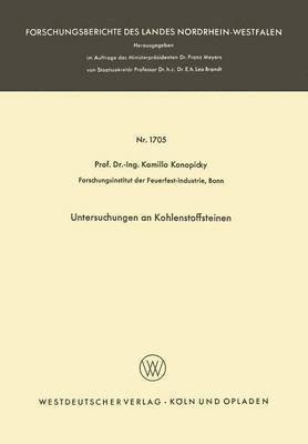 bokomslag Untersuchungen an Kohlenstoffsteinen