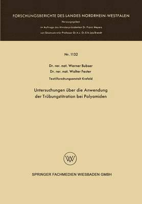 bokomslag Untersuchungen ber die Anwendung der Trbungstitration bei Polyamiden