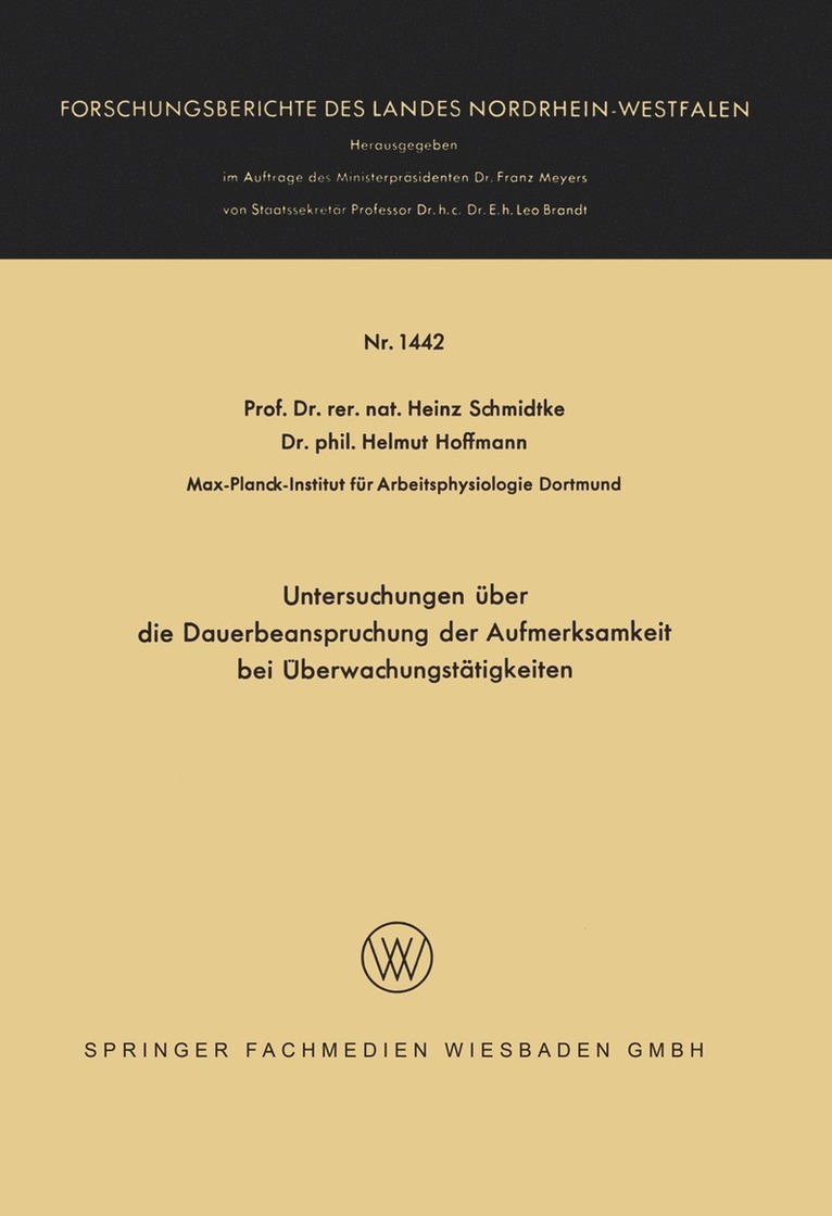 Untersuchungen ber die Dauerbeanspruchung der Aufmerksamkeit bei berwachungsttigkeiten 1