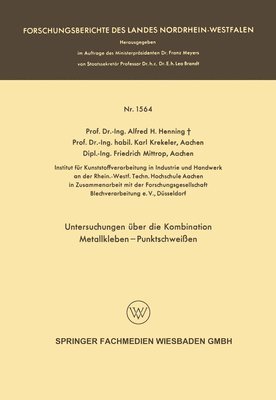 Untersuchungen über die Kombination Metallkleben - Punktschweißen