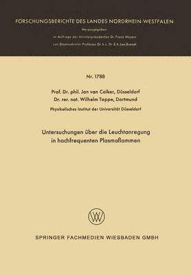 Untersuchungen über die Leuchtanregung in hochfrequenten Plasmaflammen