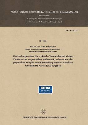 bokomslag Untersuchungen ber die praktische Verwendbarkeit einiger Verfahren der angewandten Mathematik, insbesondere der graphischen Analysis, sowie Entwicklung weiterer Verfahren fr bestimmte