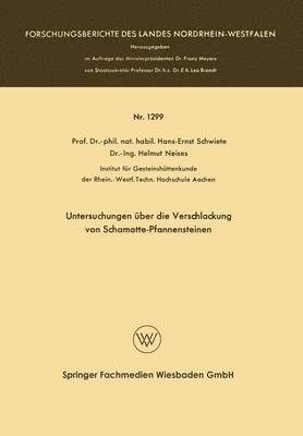 Untersuchungen ber die Verschlackung von Schamotte-Pfannensteinen 1