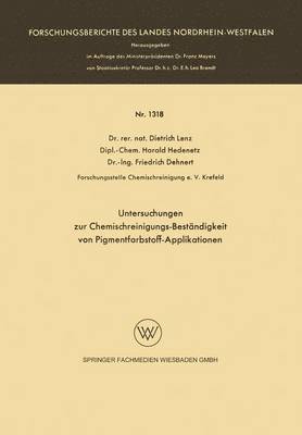 bokomslag Untersuchungen zur Chemischreinigungs-Bestndigkeit von Pigmentfarbstoff-Applikationen