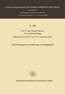 bokomslag Untersuchungen zur Erstarrung von Tempergu