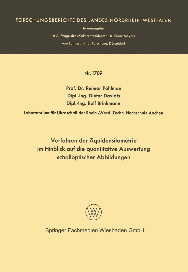 Verfahren der Äquidensitometrie im Hinblick auf die quantitative Auswertung schalloptischer Abbildungen