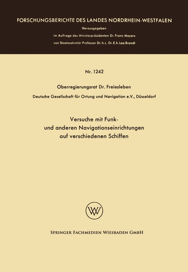 Hans Christian Freiesleben - Versuche mit Funk- und anderen Navigationseinrichtungen auf verschiedenen Schiffen, Häftad
