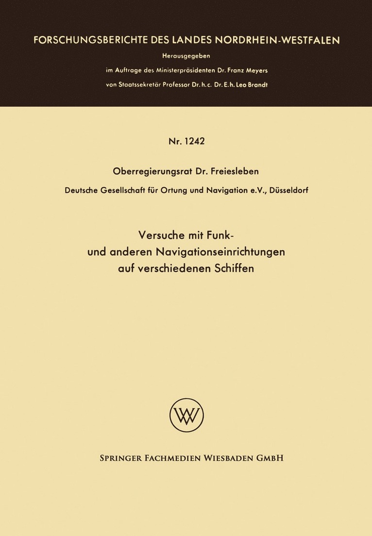 Versuche mit Funk- und anderen Navigationseinrichtungen auf verschiedenen Schiffen 1