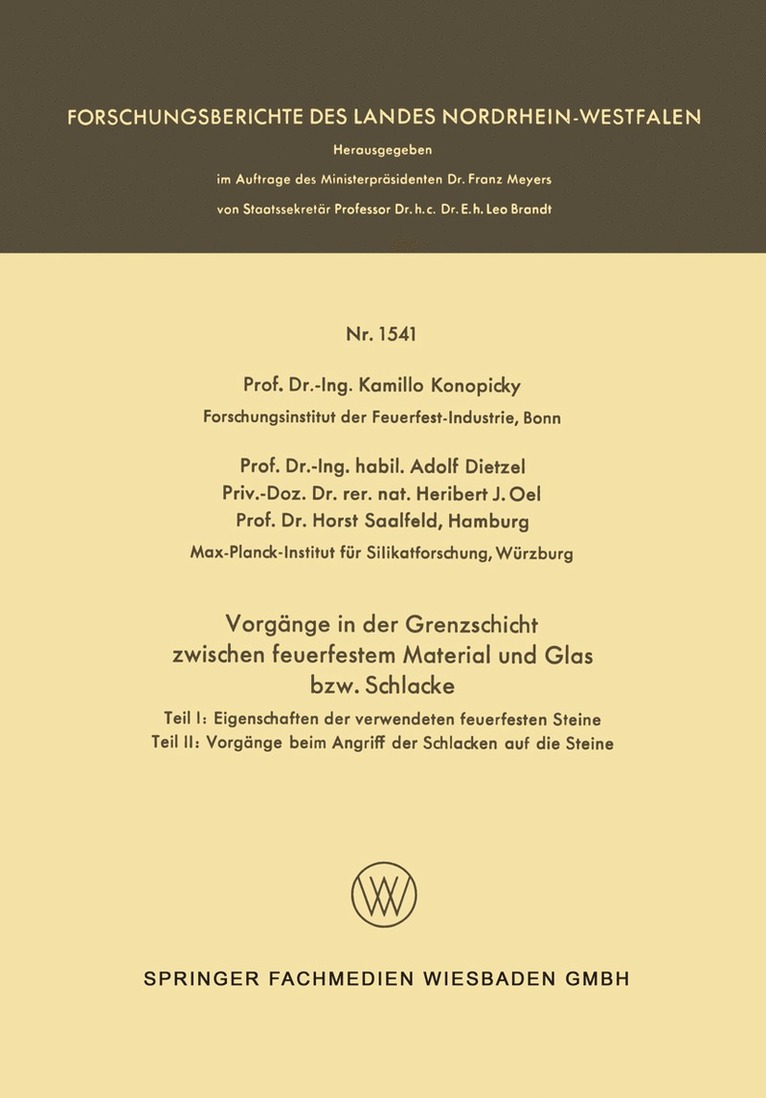 Vorgänge in der Grenzschicht zwischen feuerfestem Material und Glas bzw. Schlacke