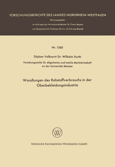 bokomslag Wandlungen des Rohstoffverbrauchs in der Oberbekleidungsindustrie