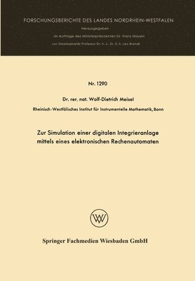 bokomslag Zur Simulation einer digitalen Integrieranlage mittels eines elektronischen Rechenautomaten