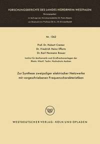 bokomslag Zur Synthese zweipoliger elektrischer Netzwerke mit vorgeschriebenen Frequenzcharakteristiken