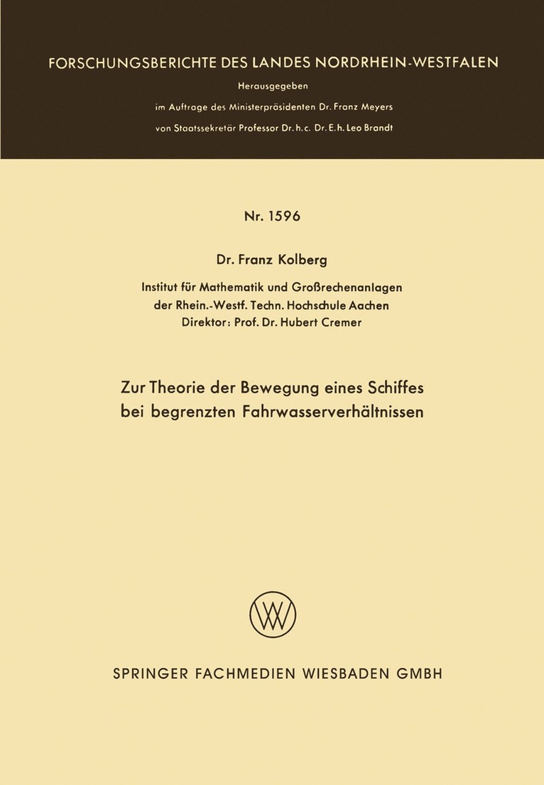 Franz Kolberg - Zur Theorie der Bewegung eines Schiffes bei begrenzten Fahrwasserverhältnissen, Häftad