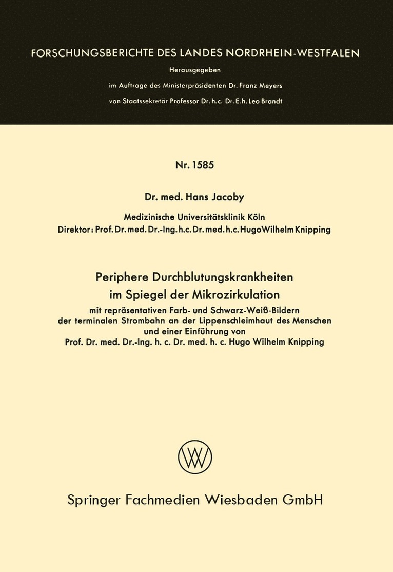 Periphere Durchblutungskrankheiten im Spiegel der Mikrozirkulation 1