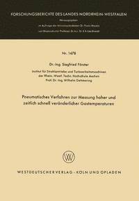 bokomslag Pneumatisches Verfahren zur Messung hoher und zeitlich schnell veranderlicher Gastemperaturen