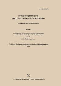 bokomslag Probleme Der Regionalplanung in Den Entwicklungsländern: Teil I
