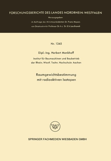 bokomslag Raumgewichtsbestimmung mit radioaktiven Isotopen